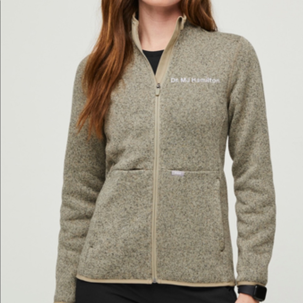 Figs heathered light oak jacket